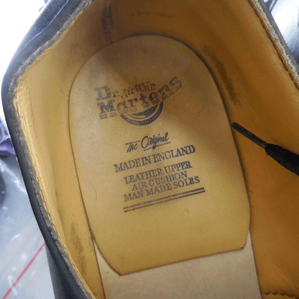 Vintage Dr. Martens Mens Black Original Made In England Oxford Shoes Size 8 90s - Picture 11 of 13